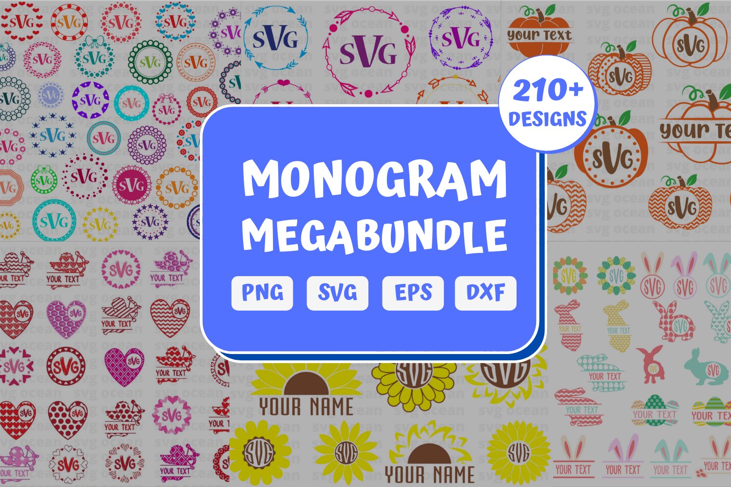 Monogram SVG Bundle | Circle monogram | Monogram Frame