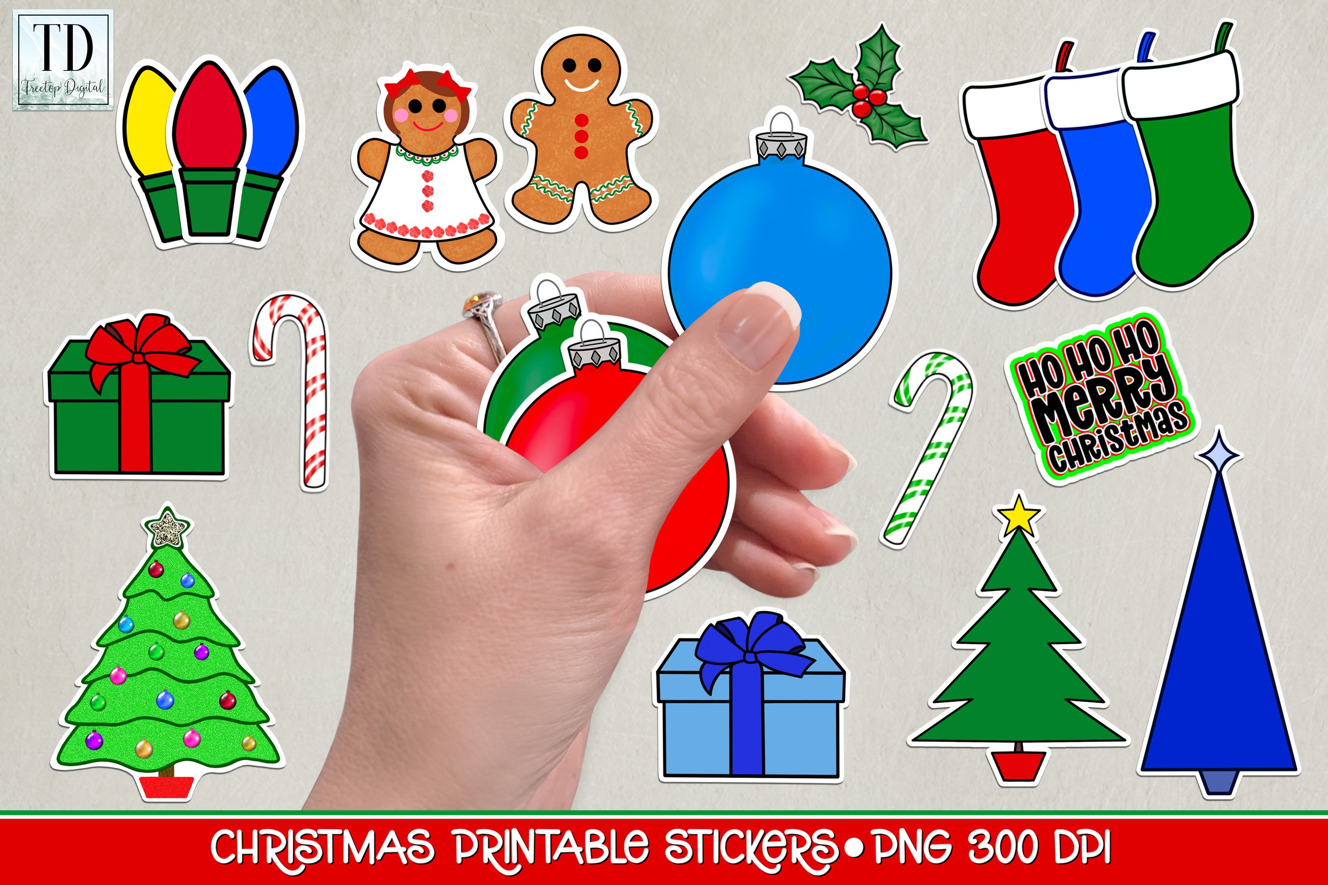 Christmas Stickers, Print   Cut Christmas Stickers