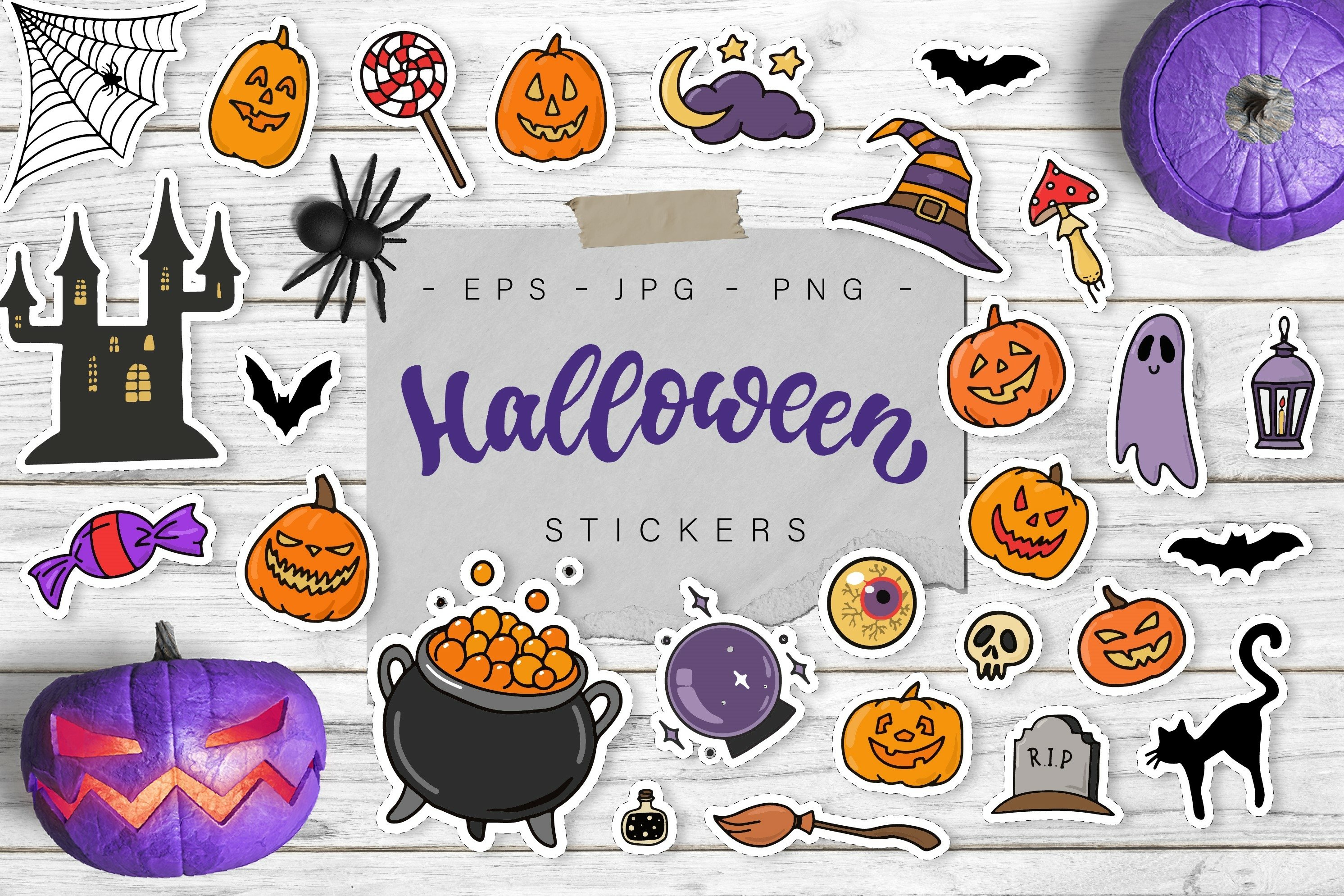 29 HALLOWEEN STICKERS   CLIPART EPS / PNG / JPG