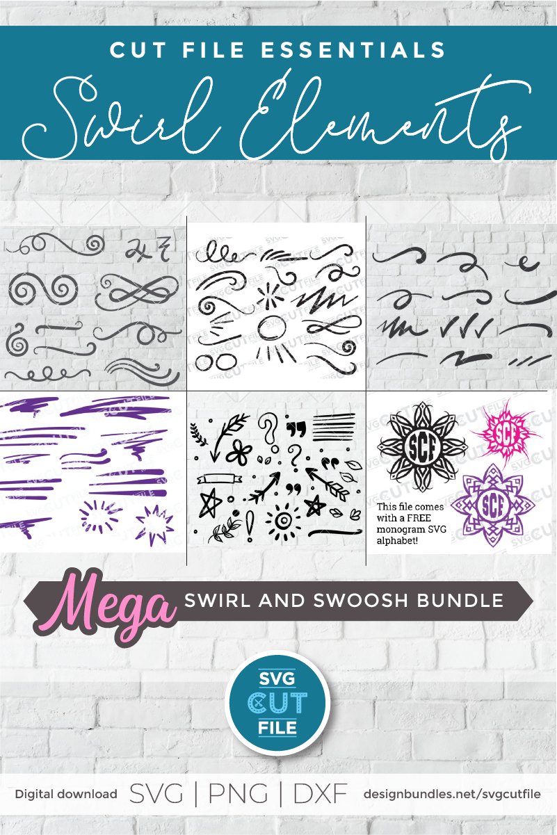 Swirls svg and swoosh svg bundle, flourish svg, flourishes 2