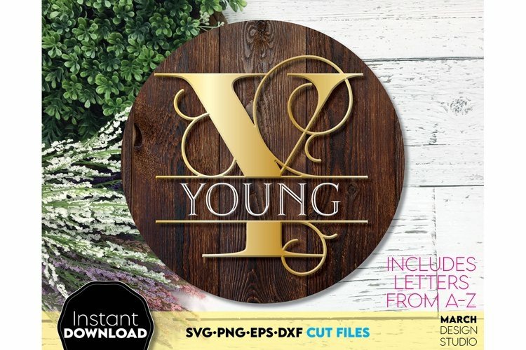Split Monogram SVG | Monogram Letter SVG | Wedding Monogram
