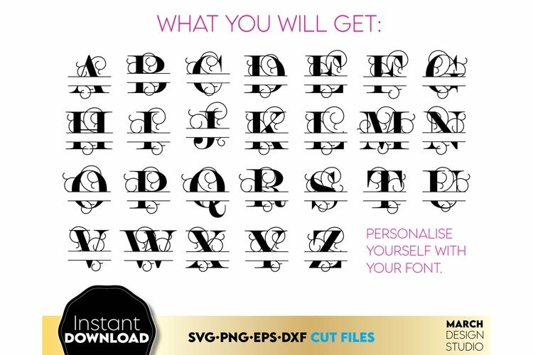 Split Monogram SVG | Monogram Letter SVG | Wedding Monogram 2