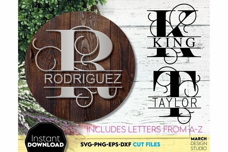 Split Monogram SVG | Monogram Letter SVG | Wedding Monogram 3