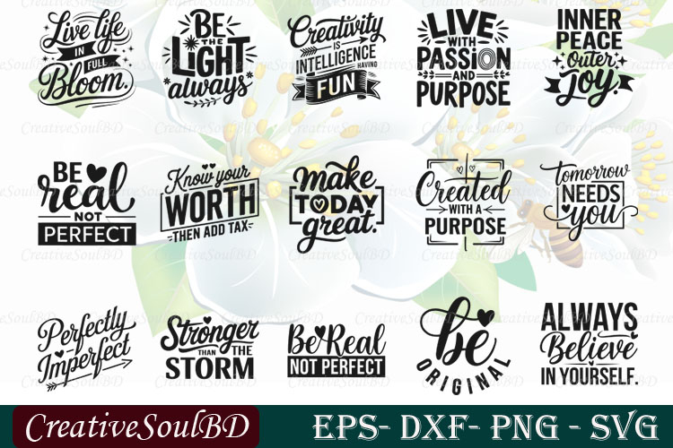 Inspirational Quotes SVG Bundle Cut File