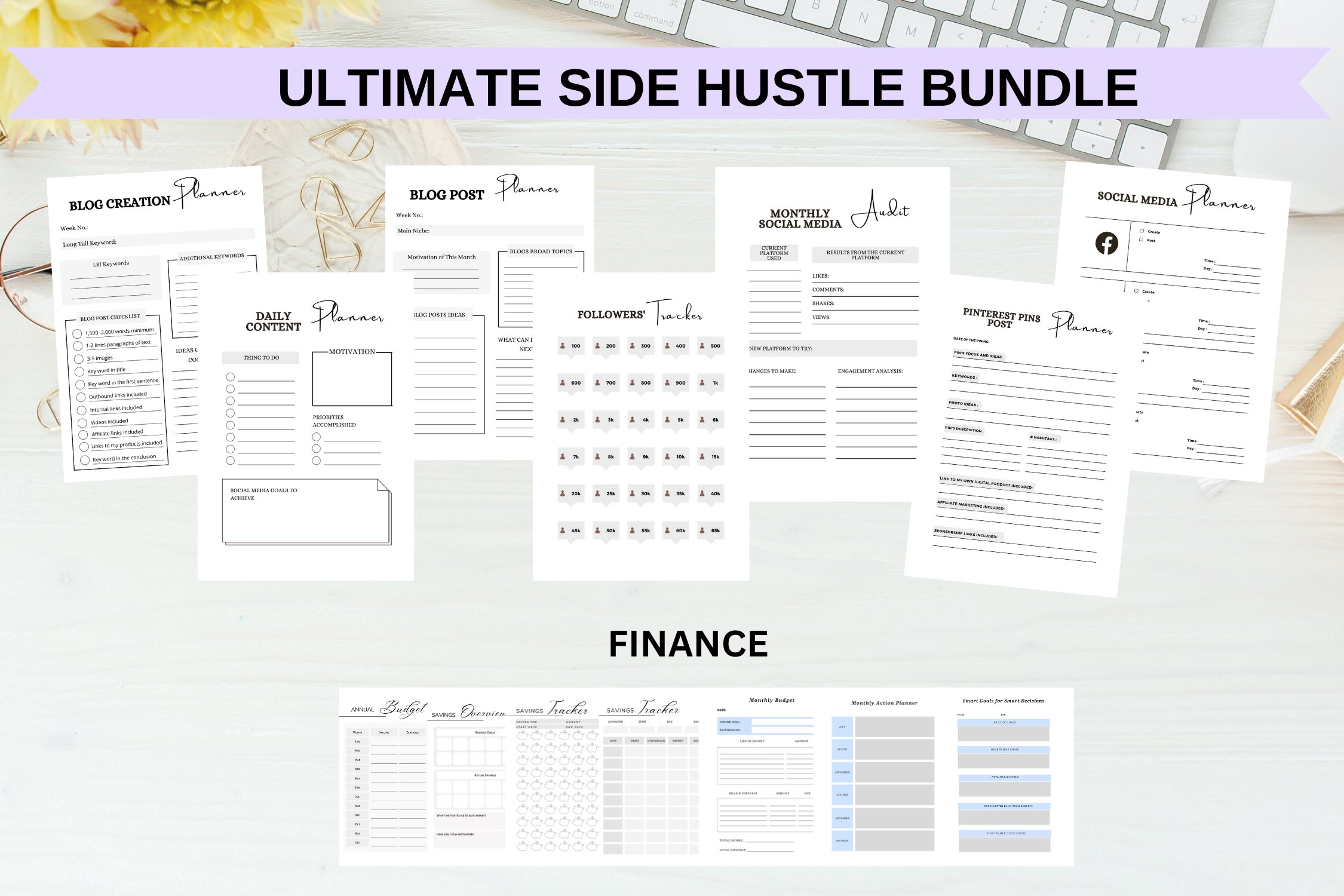 The Best Side Hustle with Social Media Printable Planner 2