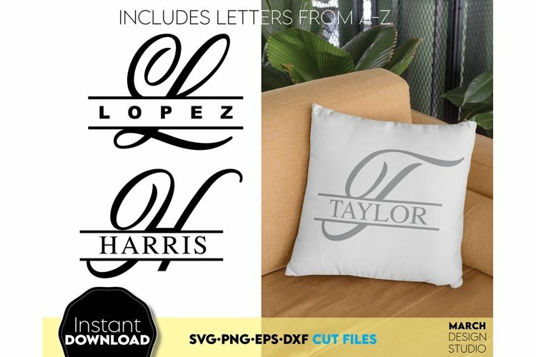 Split Monogram SVG | Wedding Monogram SVG | Family Monogram