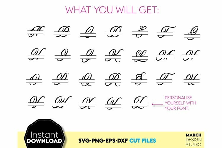 Split Monogram SVG | Wedding Monogram SVG | Family Monogram 2
