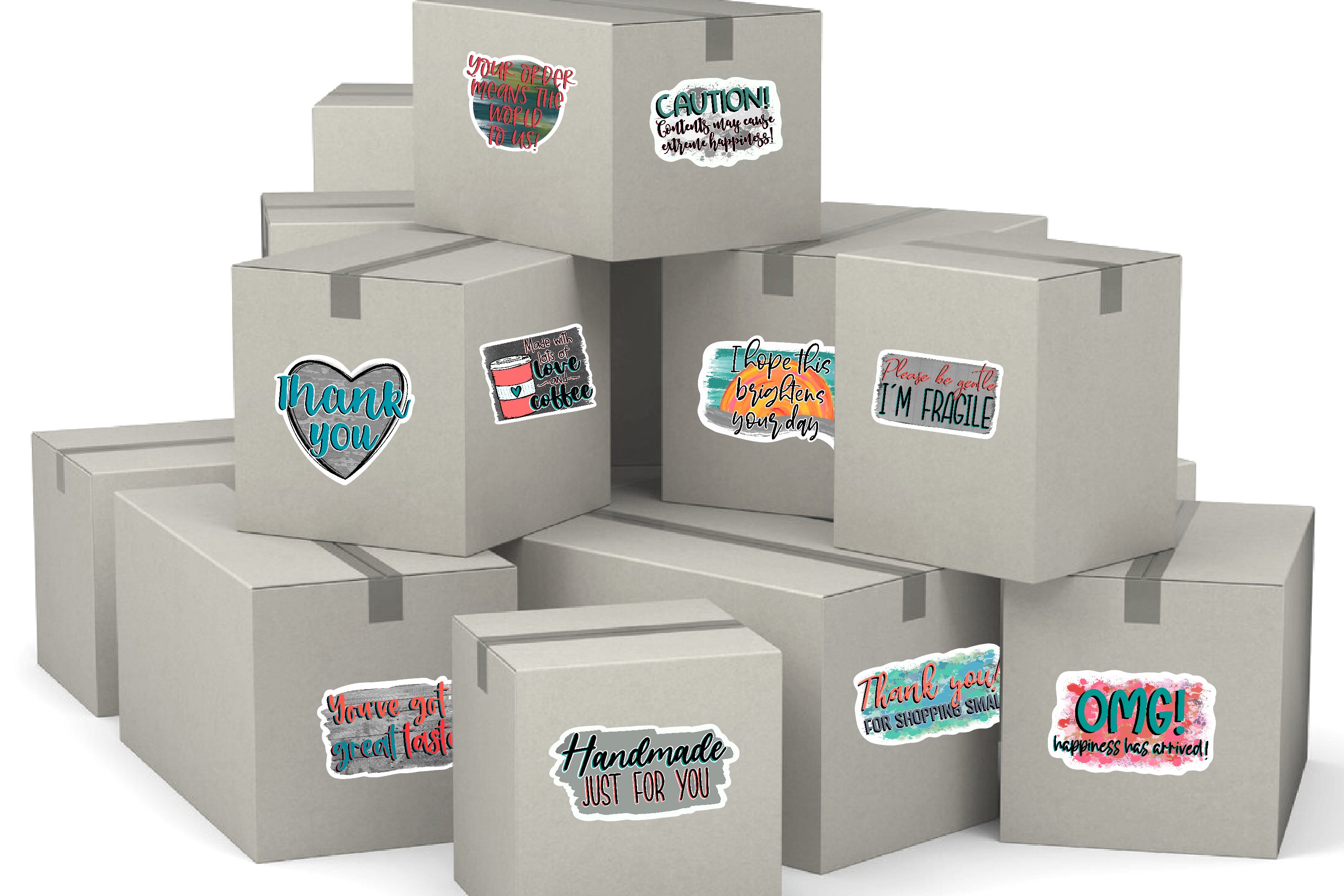 Small Business Sticker Bundle|Mailing,Packing,Thank You|PNG 2