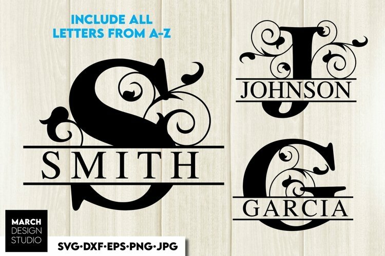 Family Monogram SVG | Split Letter SVG | Split Monogram SVG