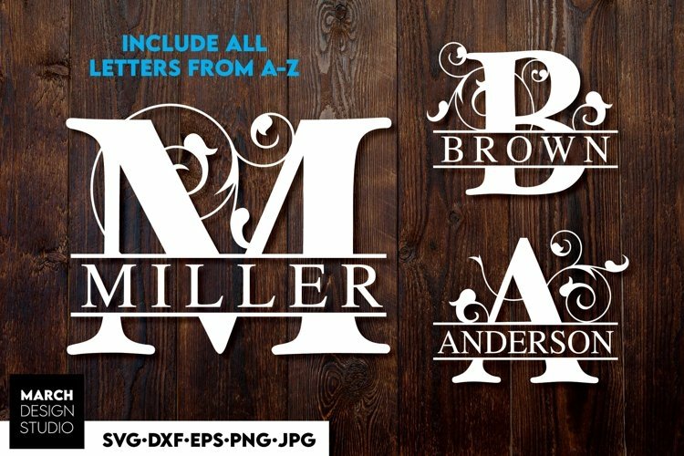 Family Monogram SVG | Split Letter SVG | Split Monogram SVG 2