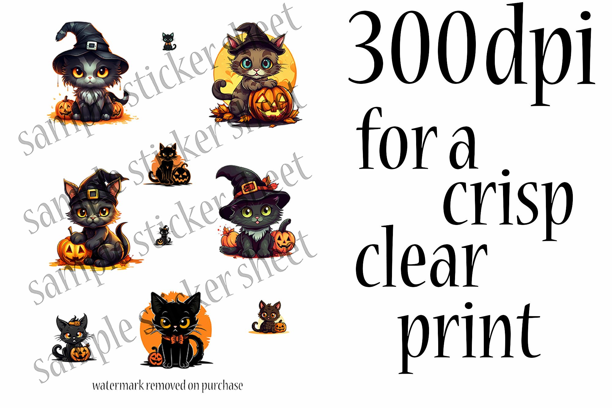 Cute Witch Halloween Sticker Bundle - Cat Halloween Stickers 3