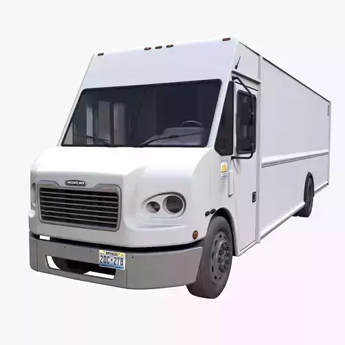 Freightliner MT55 box van Low-poly 3D model