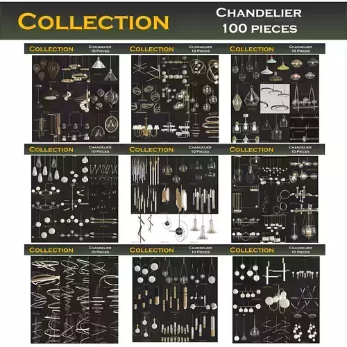 chandelier collection 100 3d models  3D Model Pack