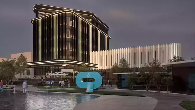 Modern Corporate Office Building - Detailed Revit Model 3D model