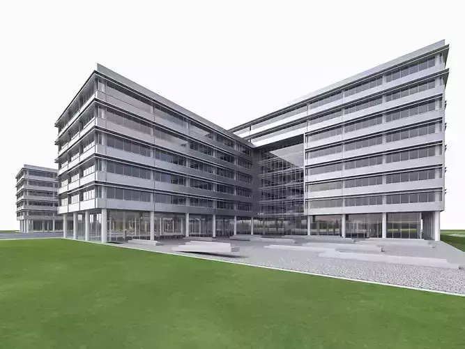 Research Center Building  Low-poly 3D model