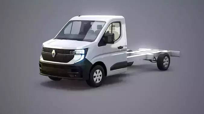 Renault Master 2025 Chassis Cab - Realistic PBR Textured  Low-poly 3D model