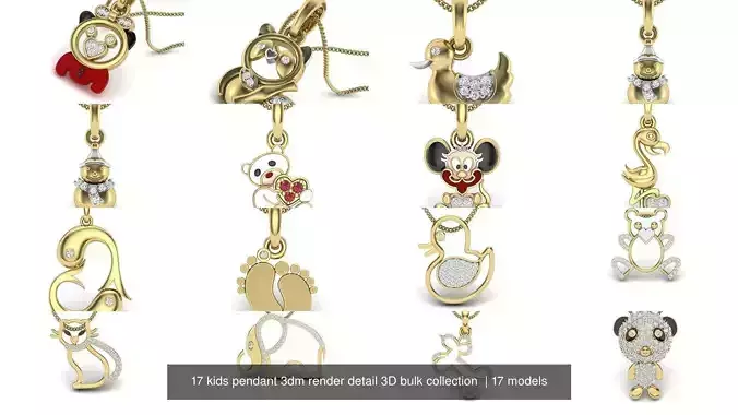 17 kids pendant 3dm render detail 3D bulk collection  3D Model Pack