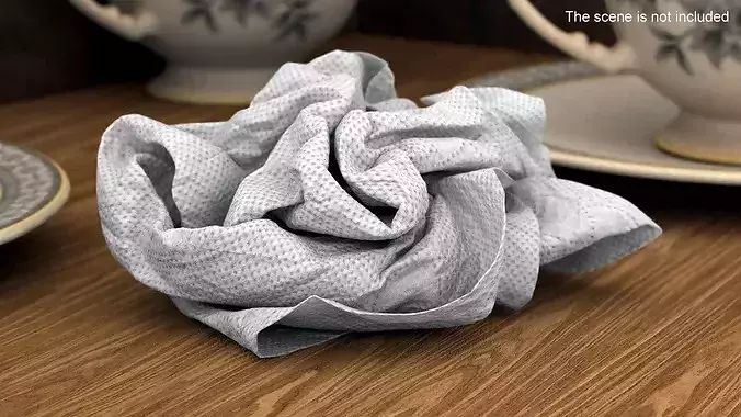 Crumpled Napkins Collection 3D Model Pack 2