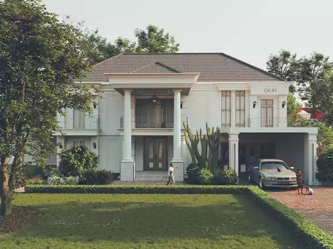 CH 41 VILLA SKETCHUP VRAY RENDER REFERENCE FILE 3D model