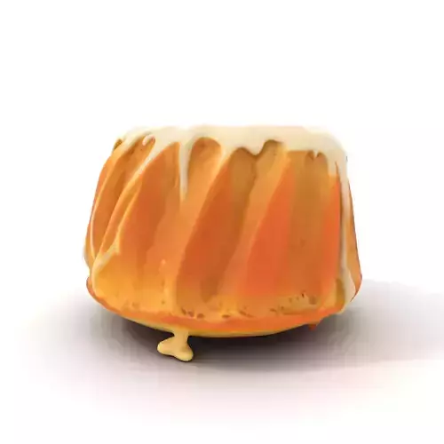 Vanilla Drizzle Cake model pack Low-poly 3D model